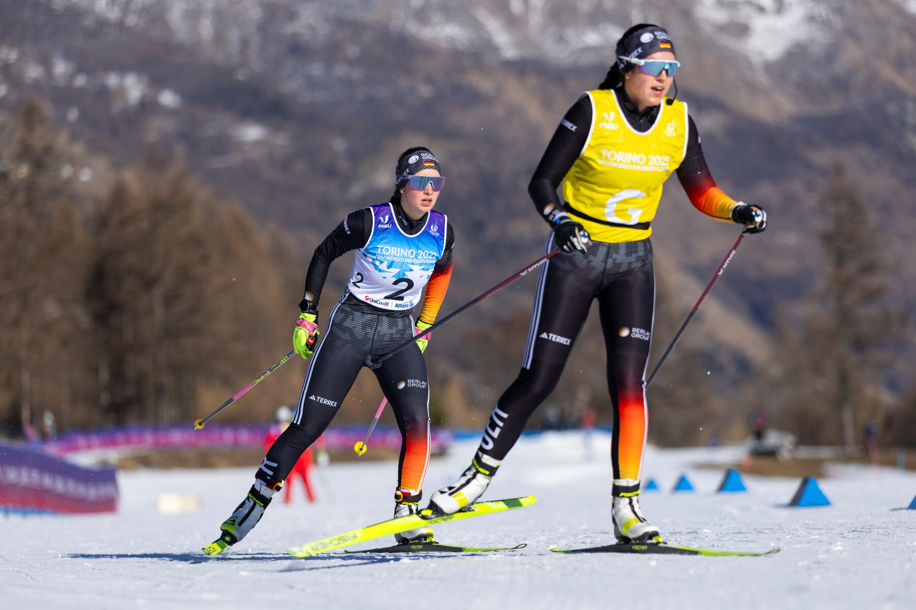 Emily Weiß und Johanna Recktenwald bei der Universiade 2025, Foto: Arndt Falter/adh