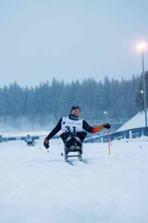 Anja Wicker beim Zieleinlauf im Massenstart-Rennen, Foto: Vuokatti Sport