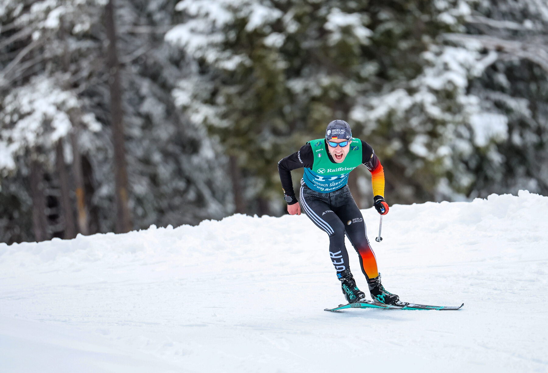 Max Weidner bei der WM 2025 in Toblach. Foto: Marcus Hartmann / Gate3 Photo Agency