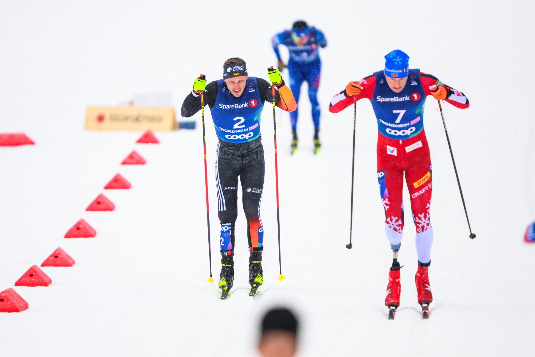 Sebastian Marburger beim WM-Sprint 2025 in Trondheim, Foto: Christian Bruna/VOIGT
